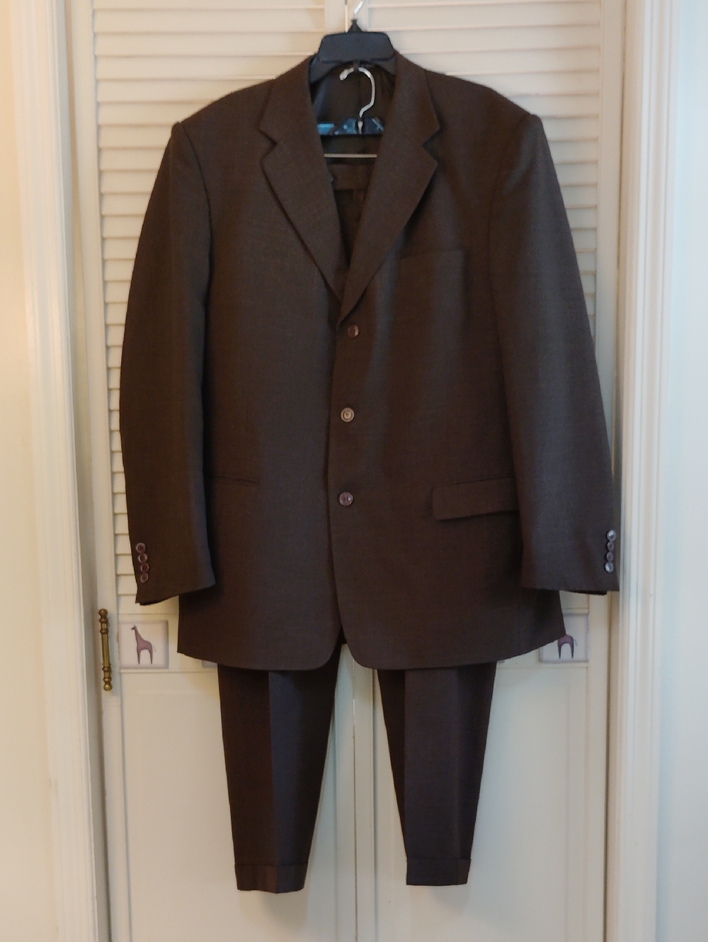 Moda Christiano Men's Classic Brown Two-Piece Suit